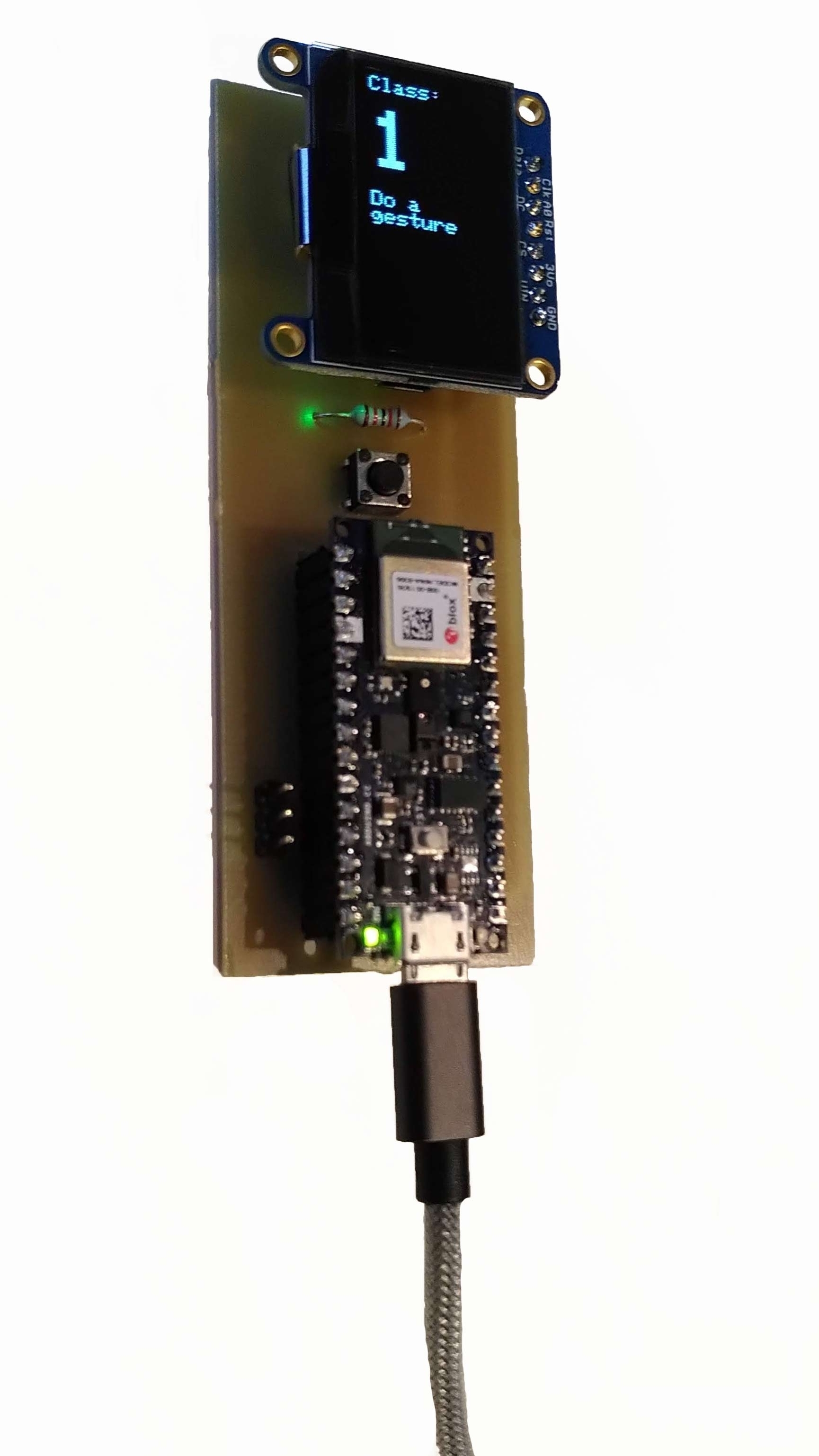 Demonstrator für die personalisierbare Gestenerkennung auf Basis eines Arduino Nano 33 BLE Sense Entwicklungsboards