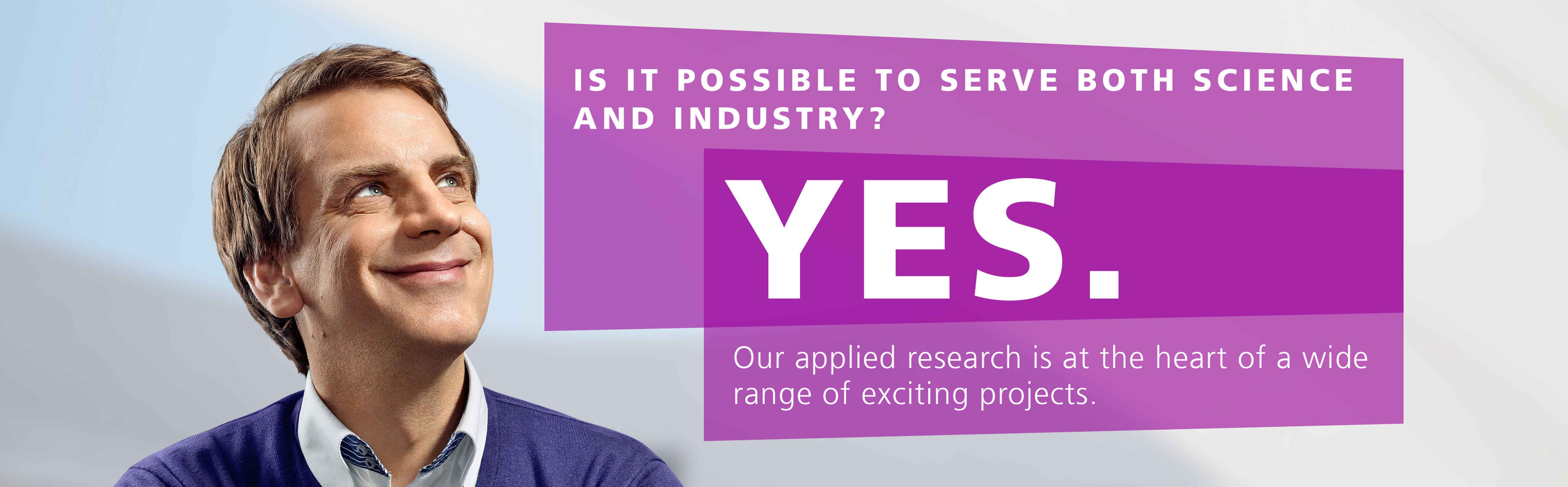 Here you can see our slogan: Is it impossible to serve both science and industry? YES!